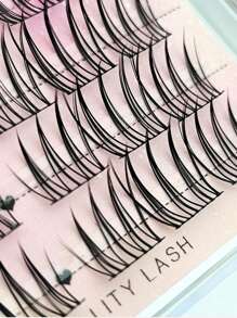 72pcs Natural Looking Segmented Slouchy 3-Step Eyelashes For Beginners, Reusable Self Grafting