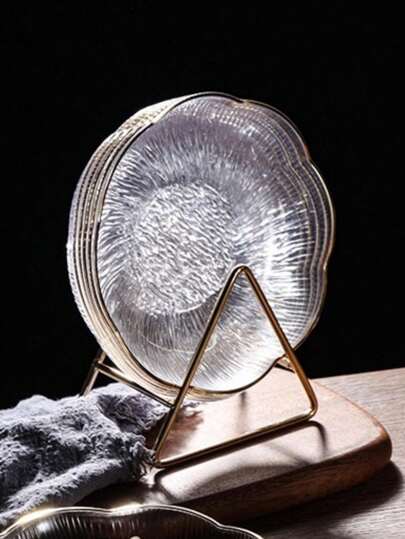 [مجموعة 4 قطع] طبق وجبات خفيفة بطراز إسكندنافي بشكل زهور للاستخدام المنزلي، هدية عيد الميلاد لطاولة الطعام