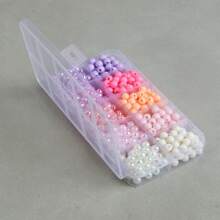 10 Grids/Pack Approx. 600pcs 6mm Colorful Round Beads With Pre-Drilled Hole Diy Jewelry Making Material Set For Bracelet, Necklace, Mobile Phone Chain, Box, Bag Decoration - Bronze - View 4