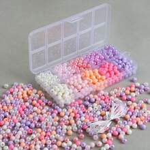 10 Grids/Pack Approx. 600pcs 6mm Colorful Round Beads With Pre-Drilled Hole Diy Jewelry Making Material Set For Bracelet, Necklace, Mobile Phone Chain, Box, Bag Decoration - Bronze - View 8