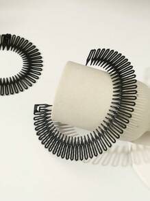 3pcs/Set Girls Fashion Plastic Knot Comb, Spring Comb And Hair Accessory Comb Set - Black - View 5