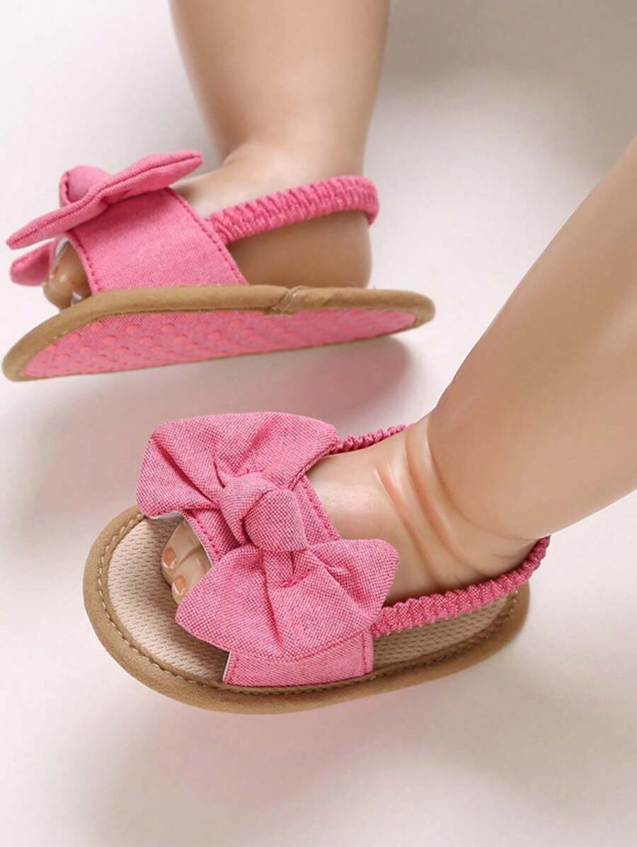 Sandalias para bebé/niño pequeño de 0-1 año (13 meses) con suela suave, princesa, transpirable y antideslizante - Rosa Fucsia - Ver 1