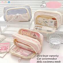 1 Miếng Nhiều lớp Trong suốt Hộp bút Với Dung lượng lớn Dành cho Cô gái , Thiết kế mới Đối với 2024 , Thích hợp Đối với Sơ đẳng Và Trường trung học cơ sở Sinh viên - Nhiều màu - Xem 3
