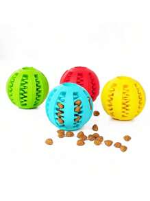 1pc Random Color Pet Toy, Dog Treat Dispensing Ball, Chew Toy For Puzzles And Boredom Relief, Teeth Cleaning Watermelon Ball