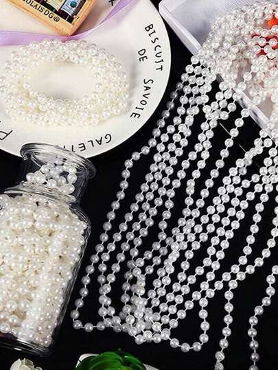 1 Pacote De Pérolas Brancas Para Decoração De Bolos Feitas À Mão Com Design Floral E Laço, Fazendo Joias Para Casamentos E Festas