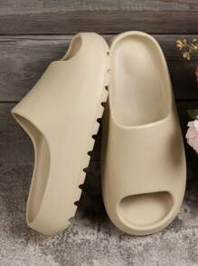 Dép nhựa hở mũi đơn giản và thoải mái cho nữ, đế dày nhẹ, chống thấm nước, chống trượt, dùng cho phòng tắm, ký túc xá sinh viên, hồ bơi và bãi biển - Màu Khaki - Xem 5