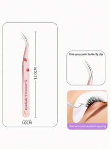1 Pc Lash Tweezers Eyelash Extension Tweezers, Stainless Steel Straight Tip Tweezers Curved Tip Tweezers Individual Volume Eyelash Tweezers Isolation Tweezers False Lash Application Tools