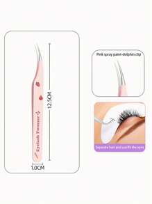 1 Pc Lash Tweezers Eyelash Extension Tweezers, Stainless Steel Straight Tip Tweezers Curved Tip Tweezers Individual Volume Eyelash Tweezers Isolation Tweezers False Lash Application Tools