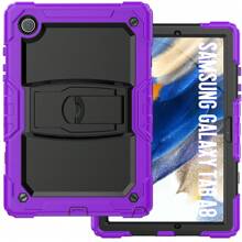 Funda compatible con Samsung Galaxy Tab A9 de 8.7 pulgadas (X110/X115), funda resistente y robusta con soporte para protección del A9 Tablet - morado - Morado - Ver 3