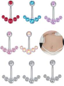 1件性感水钻肚脐环，百搭肚脐穿刺饰品礼品