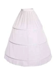 1 pezzo Sottogonna a vita semplice e lunga a linea A senza cintura, con 3 cerchi in acciaio e chiusura a strappo, per abiti da sposa e da cerimonia, per Ognissanti, per le donne
