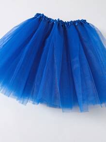 Young Girl Solid Color Mesh Tutu Skirt Casual Versatile Style Suitable For Stage Performances - Royal Blue - View 8