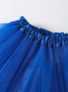Young Girl Solid Color Mesh Tutu Skirt Casual Versatile Style Suitable For Stage Performances - Royal Blue - View 4