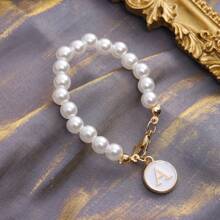 1pc Exquisite & Fashionable Faux Pearl Cup Chain Minimalist Style Mug Pendant Accessory For Unisex, Which Can Be Used As Letter Detail Keyring & Bag Charm In Summer