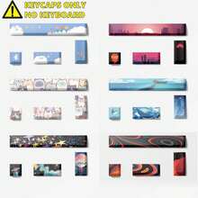 4 Keys PBT Keycaps Cherry Profile Dye-Sub Legends Space Bar 6.25U ESC Entre 4 Keys Custom Keycap Set For Gaming Mechanical Keyboard DIY Kit Desktop Computer Laptop Mechanical Keyboard Accessories Keyboards Caps - Clouds - View 5