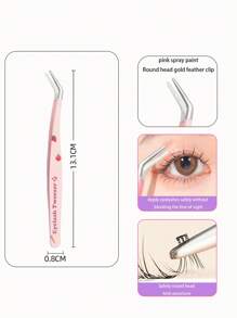 1 Pc Lash Tweezers Eyelash Extension Tweezers, Stainless Steel Straight Tip Tweezers Curved Tip Tweezers Individual Volume Eyelash Tweezers Isolation Tweezers False Lash Application Tools