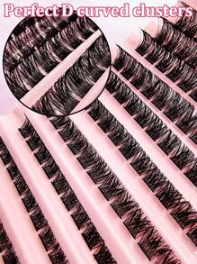 Asiteo 120pcs/Set False Eyelash Clusters, D-Curl Volume, Individual Lashes, Natural & Fluffy, Suitable For DIY Lash Extension At Home - Black - View 5