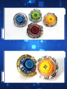 Juego Clásico De Trompo De Metal, Conjuntos De Juguetes De Trompo, 4pcs De Trompo De Metal+ 2 Transmisores+ 2 Reglas+ 2 Desconectores+ 1 Mango+ 1 Disco De Trompo, Trompo De Lucha De Alta Velocidad De Rotación - Multicolor - Ver 7