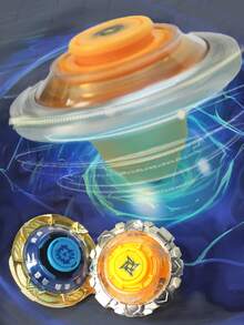 Juego Clásico De Trompo De Metal, Conjuntos De Juguetes De Trompo, 4pcs De Trompo De Metal+ 2 Transmisores+ 2 Reglas+ 2 Desconectores+ 1 Mango+ 1 Disco De Trompo, Trompo De Lucha De Alta Velocidad De Rotación - Multicolor - Ver 3