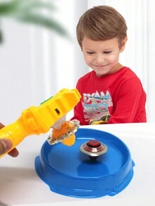 Juego Clásico De Trompo De Metal, Conjuntos De Juguetes De Trompo, 4pcs De Trompo De Metal+ 2 Transmisores+ 2 Reglas+ 2 Desconectores+ 1 Mango+ 1 Disco De Trompo, Trompo De Lucha De Alta Velocidad De Rotación - Multicolor - Ver 5