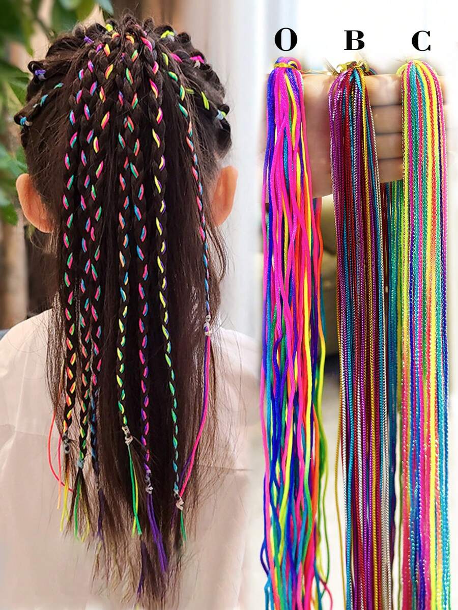 30入組彩虹色編織繩休閒手環 - 彩色 - 查看 1