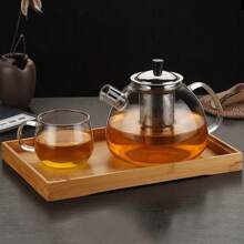 1 件装 1500 毫升耐热不锈钢网茶壶，带透明硼硅酸盐玻璃壶身 - 透明色 - 查看 7