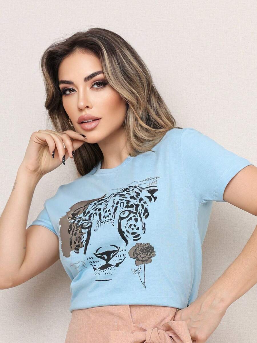 Women T-Shirts - Màu xanh nhạt - Xem 1