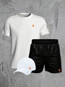 Men T-Shirt Co-Ords - trái cam - Xem 1