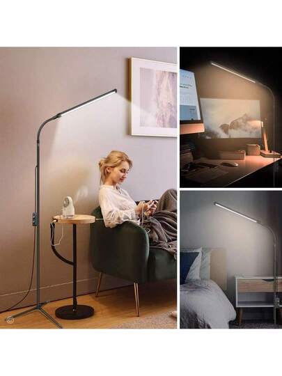 1PC Gooseneck Led Vloer Lamp, Adjustable Temperature Dimmable, Reading In Living Rooms, Bedrooms, Offices, Multipurpose Lighting Eyelash Extensions, Makeup, Skincare view 8