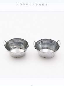 1pc Dollhouse Mini Iron Bucket, Laundry Basin, Horse Mouth Iron Succulent Plant Planter, Portable Small Bucket, DIY Shooting Props, Pocket Accessories Miniature Model,Dollhouse Miniatures,Hobby Horse,Doll House Accessories - Silver - View 5