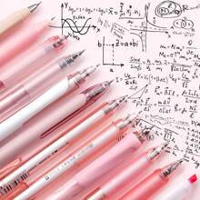 12Pack Pastel Gel Ink Pen Set, Cute Note Taking 0.5mm Fine Point Retractable 11 Pack Black Ink Pens With 1Pack Highlighter For Writing, School, Office - Pink - View 3