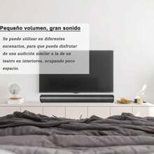 Barra de Sonido inalámbrica, Audio de sobremesa para TV en Interiores, Audio para Exteriores, Audio de Doble Canal, subwoofer Integrado para Ordenador, TV, Radio - Negro - Ver 5