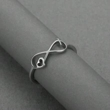 1 pieza Anillo con símbolo del infinito, cruz, corazón, joyería minimalista y significativa - infinito - Ver 8
