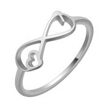 1 pieza Anillo con símbolo del infinito, cruz, corazón, joyería minimalista y significativa - infinito - Ver 3