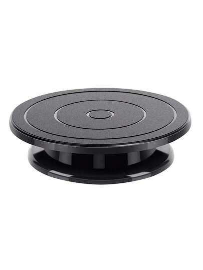 1 pieza Plataforma giratoria manual plana negra de 11 pulgadas (28 cm), herramienta de repostería, decorativa