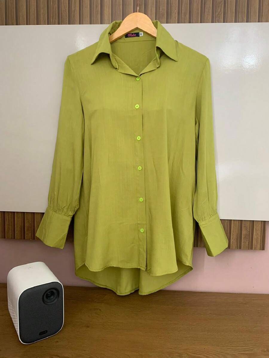Women Blouses - Lime Green - View 1