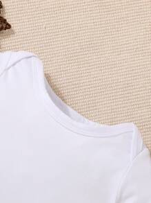 新生兒中性毛衣連體衣,男女嬰兒都很可愛 - 白色 - 查看 3