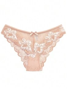 5件套性感透视低腰蕾丝女士内衣，舒适透气镂空提臀欧美风女士内衣 - 彩色 - 查看 5