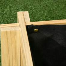 Outsunny Jardinera de Madera Arriate de Jardín de 3 Niveles con Diseño de Escalera y Tela no Tejida para Cultivos Plantas Flores para Terraza Jardín 93x93x35 cm Natural - Marrón - Ver 5