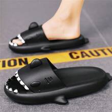 Men's Shark Shaped Eva Anti-Slip Slippers For Outdoor, Indoor, Couples Home Use, Summer
