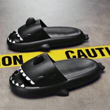 Men's Shark Shaped Eva Anti-Slip Slippers For Outdoor, Indoor, Couples Home Use, Summer