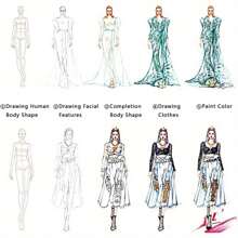 8pcs Fashion Illustration Ruler Sketching Template Ruler Sewing Humanoid Pattern Design Clothing Measurement And Combination, Handmade DIY Clothing Ruler, Clothing Design Ruler, Human Model Sewing Ruler - White - View 1