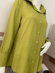 Women Blouses - Lime Green - View 5