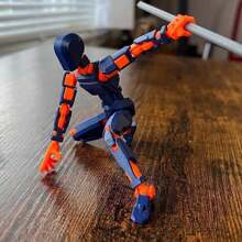 T13 Action Figures - Multi-Jointed Movable Robot,3D Printed Mannequin - PVC Model - Desktop Decorations For Action Figures For Game Lovers(Need To Assemble By Yourself) - Purple - View 3