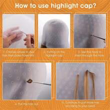 1pc Hair Coloring Highlighting Cap Reusable Silicone Pull Through Cap With Hook Hair Dye Cap Professional Practical Convenient Supplies - Multicolor - View 10