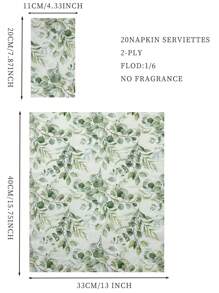 20pcs Leaf Pattern Disposable Napkin