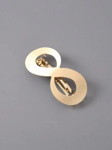 1個金屬光澤感畫效果金/銀幾何方形、橢圓形、八字形髮夾，髮夾，女士休閒髮飾 - 彩色 - 查看 15