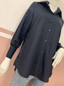 Women Blouses - Màu xanh hải quân - Xem 5