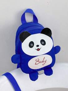 Cute Nylon Panda Print Colorblock Kid's Backpack