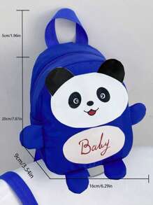 Cute Nylon Panda Print Colorblock Kid's Backpack
